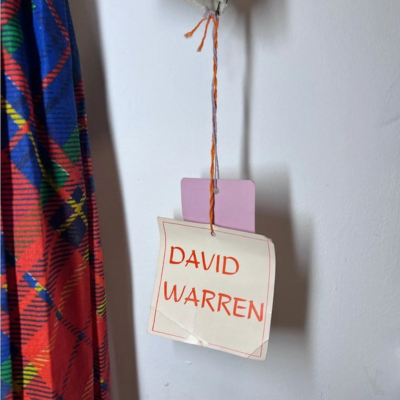 Long plaid collared dress vintage red black white Plymouth Christmas holiday! - Picture 2 of 12